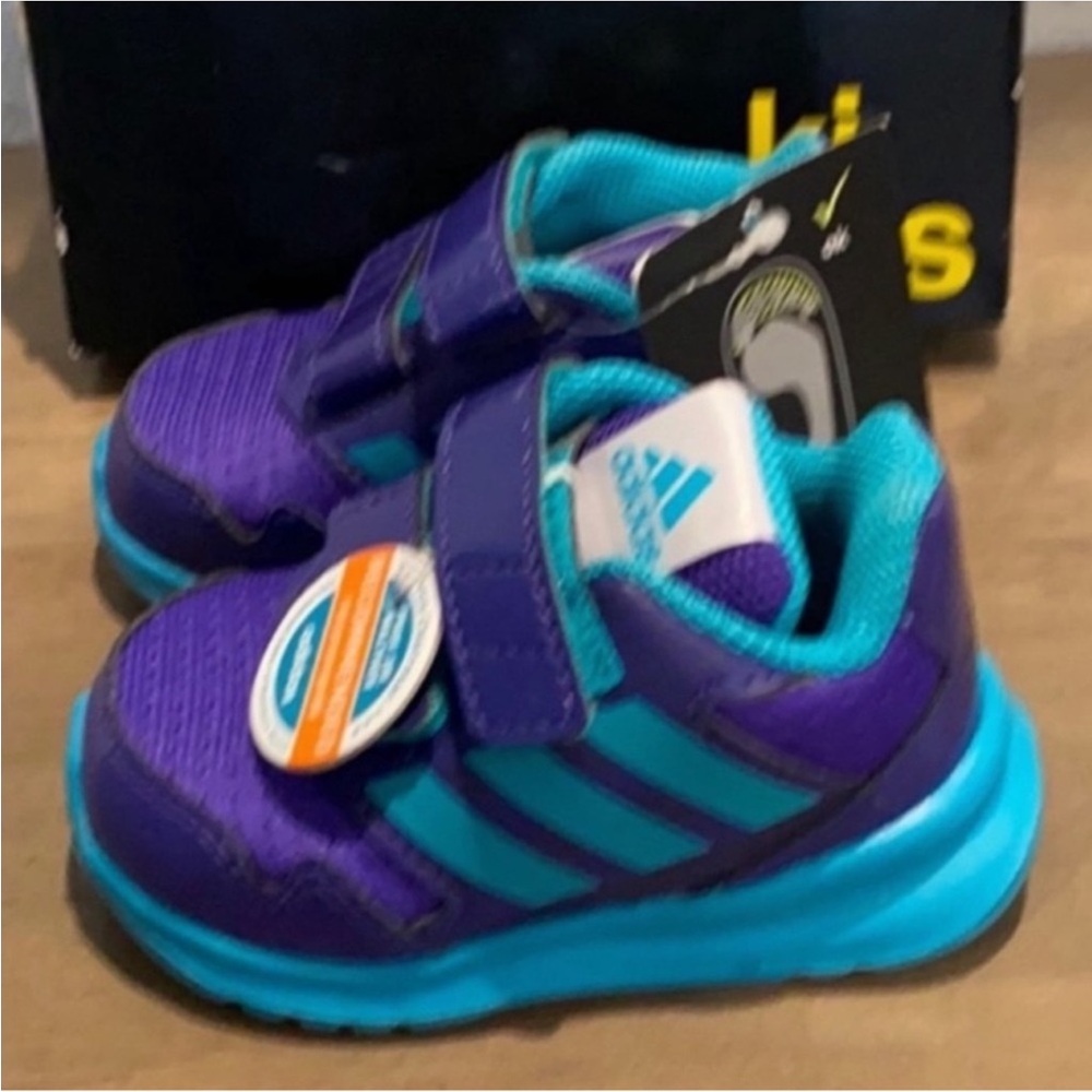 New authentic Adidas baby infant signature retro sneakers tennis shoes sz 4 - Picture 2 of 9